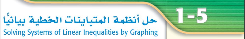 حل أنظمة المتباينات الخطية بيانياً 