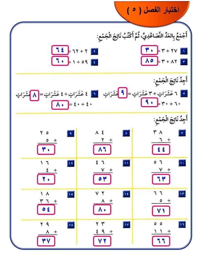 اختبار الفصل 5