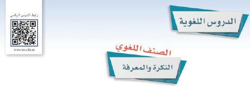 الدروس اللغوية: الصنف اللغوي النكرة والمعرفة